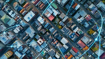 Aufkleber - 街とネットワーク　スマートタウン