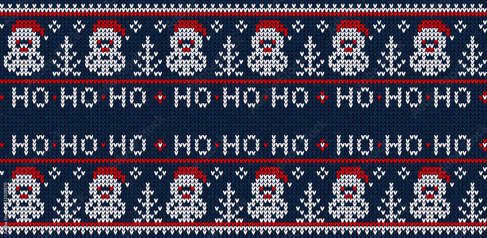 Ugly sweater Christmas party border. Knitted background pattern ...