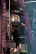 Sportswoman works out in the gym