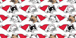 © CNuisin - dog seamless pattern french bulldog christmas santa claus hat sleeping vector puppy pet breed cartoon repeat wallpaper tile background doodle illustration isolated design