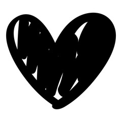 Wall Mural - Hand drawn black heart icon