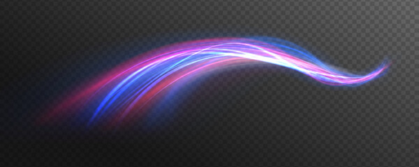 high speed effect motion blur night lights blue and red. futuristic neon light line trails. bright s