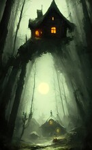 Mysterious House In The Forest, Fairy Tale, Hermit's House