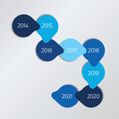 Wall Mural - timeline, step by step template, banner, infographic, diagram, chart.