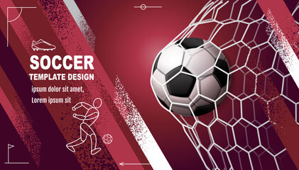 Wall Mural - Soccer Layout template design, football, Purple magenta tone, sport