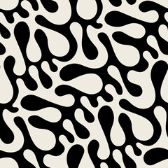 Wall Mural - Vector seamless pattern. Free form organic shapes. Stylish structure of natural spots. Hand drawn abstract background. Can be used as swatch in Illustrator. Monochrome spotty print.