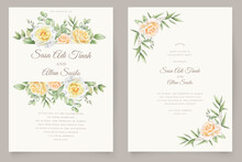 Yellow Rose Border And Frame Background Design Card