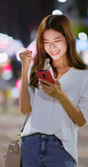 Sticker - businesswoman use phone outdoor