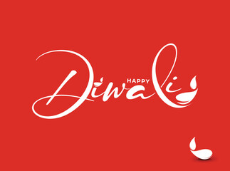 Canvas Print - Happy Diwali text design. Abstract vector illustration.