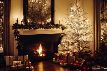 Christmas tree with fireplace