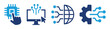 Digital tech icon set. Circuit, computer, digital transformation and internet connection icon. Vector illustration.