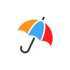 Wall Mural - umbrella icon. parasol sign. rainy protect, safety web symbol in png flat style.