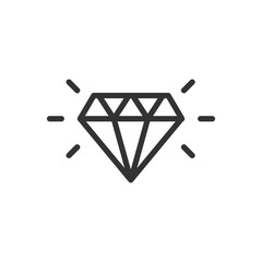 Wall Mural - diamond icon. gem symbol. outline and black brilliant sign png