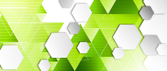 Wall Mural - Abstract modern hexagon geometric template for business or technology presentation illustration