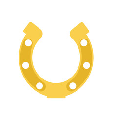 Golden horseshoe on a white background. Vector illustration