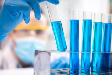Wall Mural - health care researchers working in life science laboratory, medical science technology research work