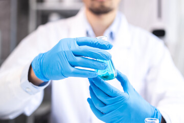 Wall Mural - health care researchers working in life science laboratory, medical science technology research work
