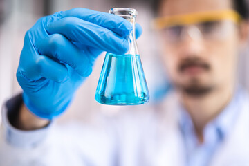 Wall Mural - health care researchers working in life science laboratory, medical science technology research work
