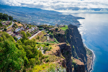 Poster - Cabo Girao, Madeira. View from the highest cliff of Europe towards Funchal