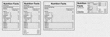 Nutrition Facts Label Design Template Vector Set