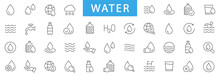 Water Thin Line Icons Set. Water Editable Stroke Icons Set. Water Drop Symbol. Vector