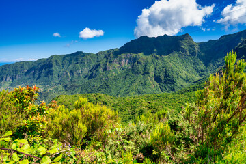 Canvas Print - Mountains of Madeira Island against blue sky on the background, Portugal