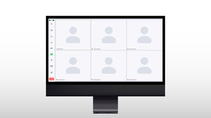 Design template. Internet communication. Modern background design. Business people communication. Modern technology device screen. Vector design. Vector template. Desktop mockup.