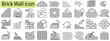 © NDMarketing - Brick wall icons set. vector illustration icon collection.