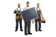 © Ljupco Smokovski - Team of technicians with a solar panel and tools