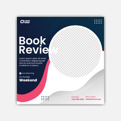 World book day Book Review Events Social Media Post Template