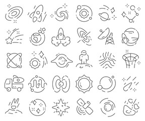 Wall Mural - Galaxy line icons collection. Thin outline icons pack. Vector illustration eps10