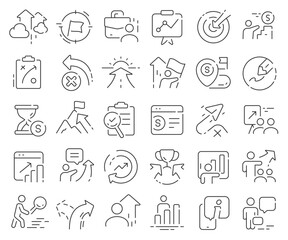 Aufkleber - Business strategy line icons collection. Thin outline icons pack. Vector illustration eps10