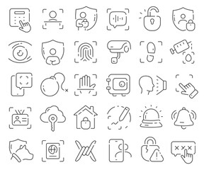 Poster - Security system line icons collection. Thin outline icons pack. Vector illustration eps10