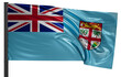 Fiji national flag, waved on wind, PNG with transparency