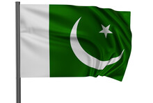Pakistan National Flag, Waved On Wind, PNG With Transparency