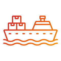 Wall Mural - Cargo Ship Icon Style