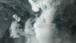 Acrylic cloud abstract smoke background. White ink spreading in water on a black background. 