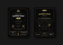 Professional Modern Barber Shop Flyer Layout. Editable Promotion Banner Poster Template. 