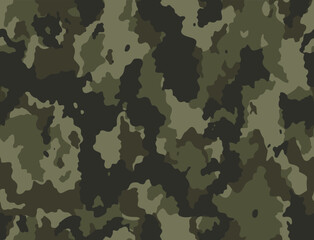 
Army camo seamless texture, classic vector forest background, khaki pattern