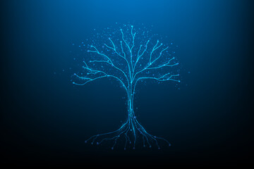 Wall Mural - tree big data digital technology networker. online digital cloud storage.business innovation technol