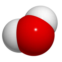 Wall Mural - Chemical structure of a water molecule