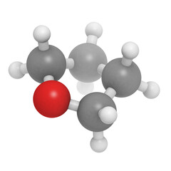 Wall Mural - Tetrahydrofuran (THF) molecule, chemical structure.