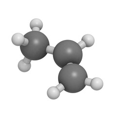 Sticker - Propylene (propene), polypropylene (PP, polypropene) plastic building block.