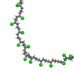 Poster - Neoprene (polychloroprene) synthetic rubber, chemical structure - linear fragment (detail).