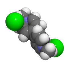 Poster - dipyridylium weed killer, molecular model