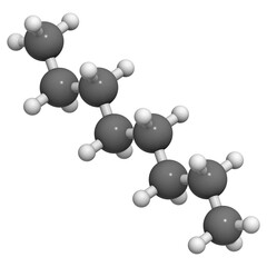 Poster - Octane hydrocarbon, molecular model.