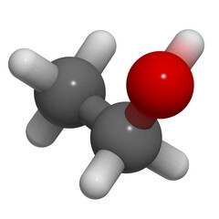 Wall Mural - Alcohol (ethanol, ethyl alcohol) molecule, chemical structure.