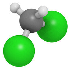 Wall Mural - Dichloromethane (CH2Cl2, methylene chloride, DCM) molecule, chemical structure