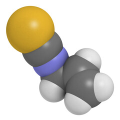 Poster - Allyl isothiocyanate mustard pungency molecule. Responsible for pungent taste of mustard, wasabi and radish.