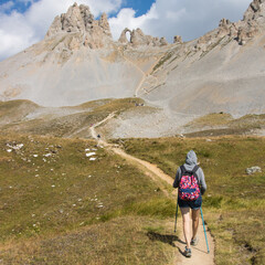 Poster - randonnée dans le massif de la Vanoise sur les hauteurs de Tignes dans les Alpes en Savoie en été